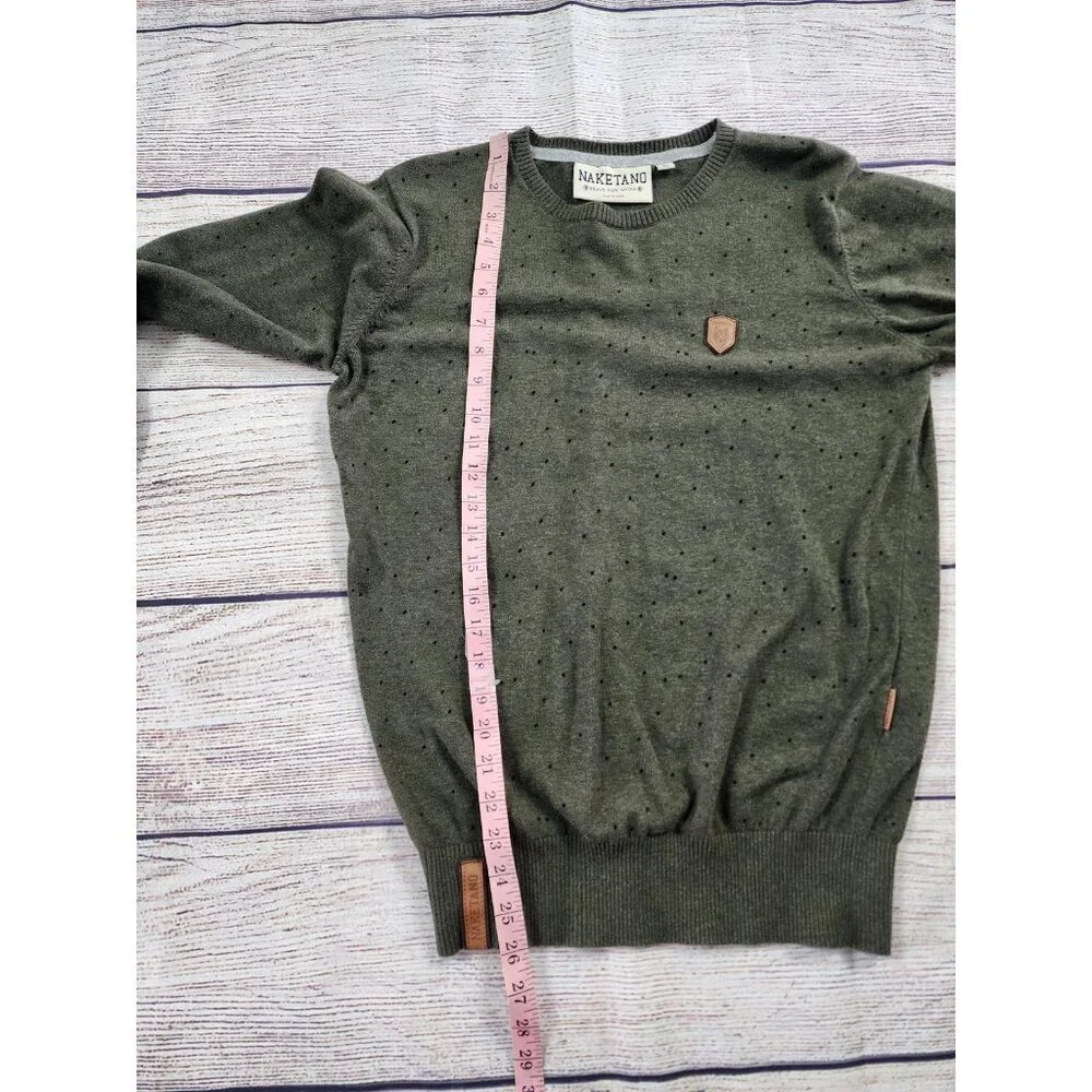 NAKETANO Brave New World Size Large Green with Polka Dots Pullover 100% Cotton